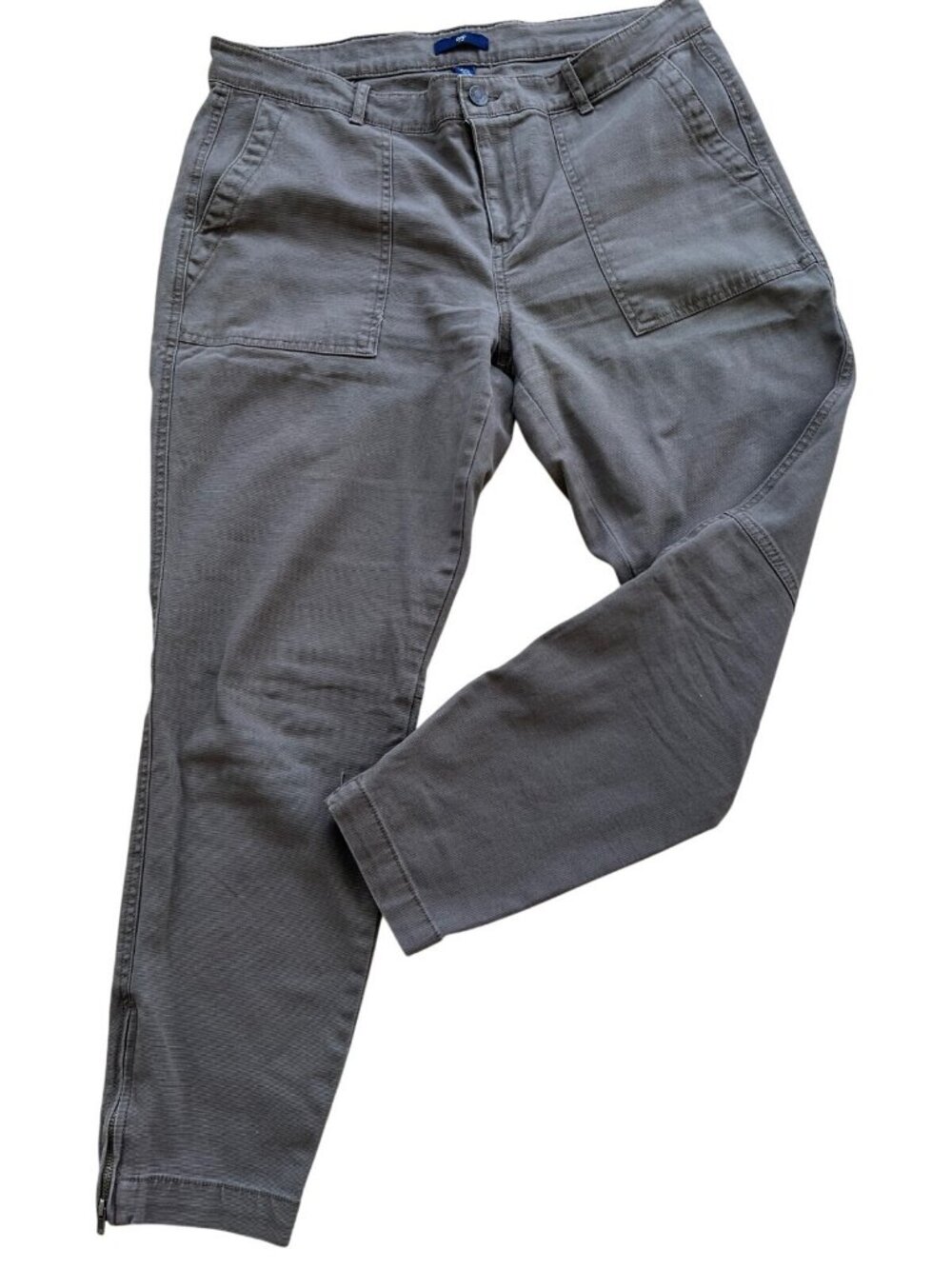 Gap Womens Gray Denim Pants With Pockets & Ankle Zippers Size 12